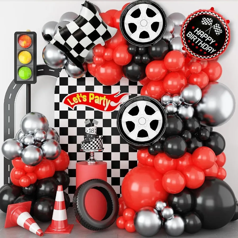 Lighting Mcqueen Birthday Decor - Kit de Arco de Balões de