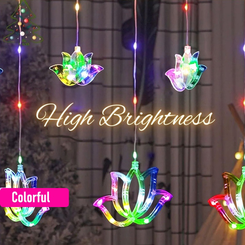 Lighting Decoration For Diwali - Luz de Cortina de Lótus Deepavali