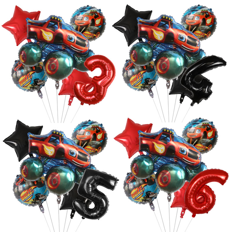 Lighting Mcqueen Birthday Decor - 1 conjunto de balões foil blaze