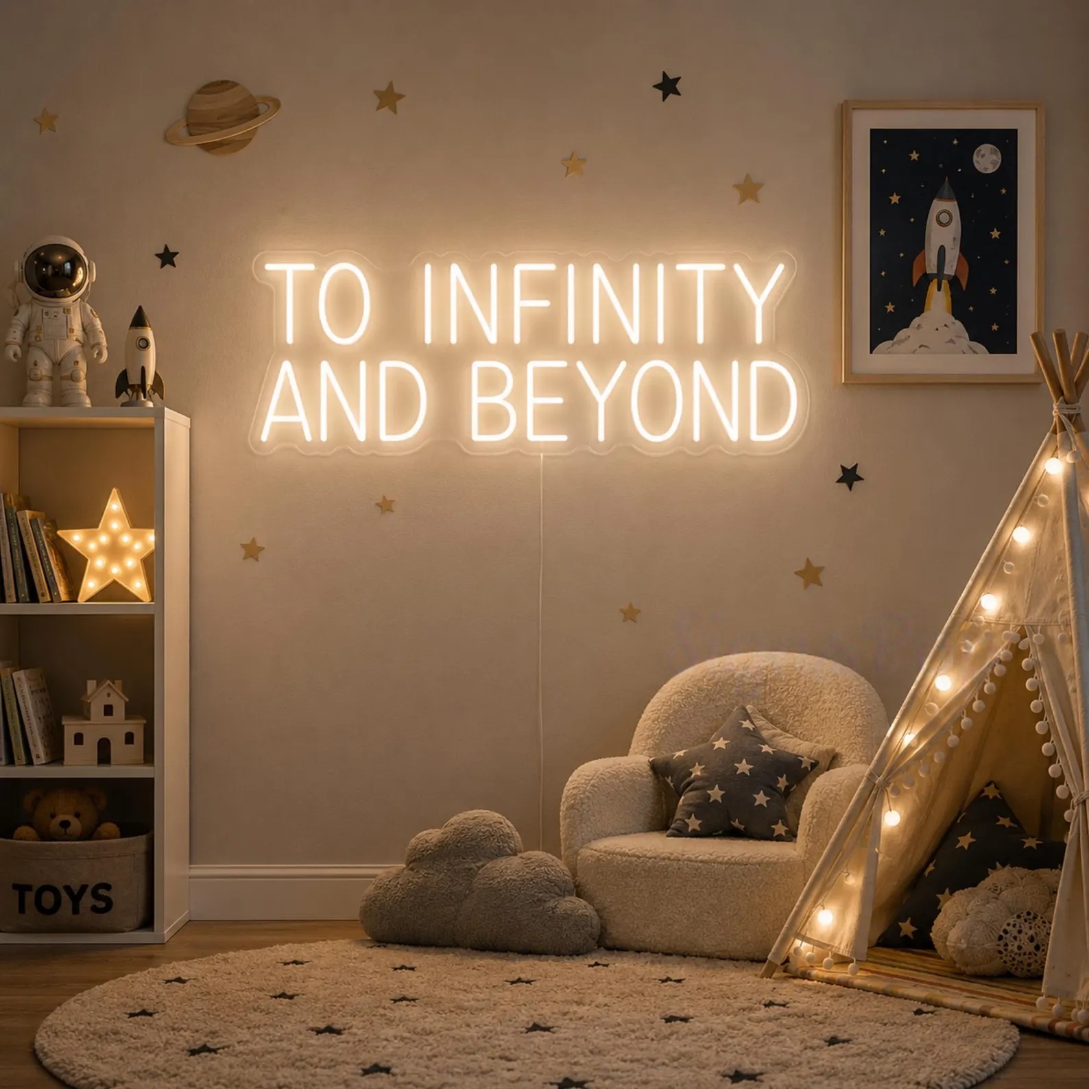 Lighting Decor And Beyond - Letreiro de Neon 'Para o Infinito