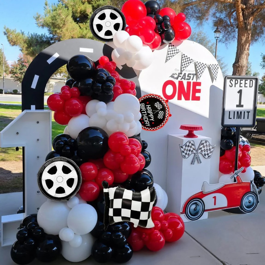 Kit de Arco de Balões de Carro - Lighting Mcqueen Birthday Decor avaliação e preço