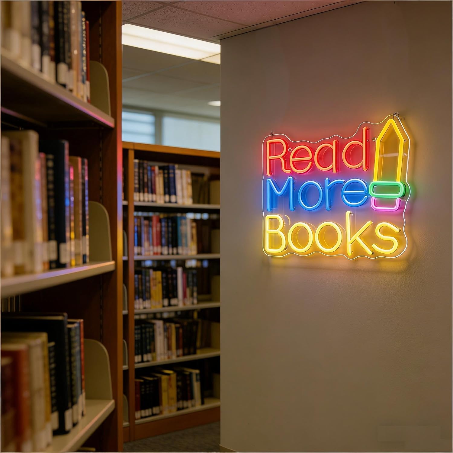 Leia Mais Livros - Placa de Ne - Lighting Decor And More avaliação e preço