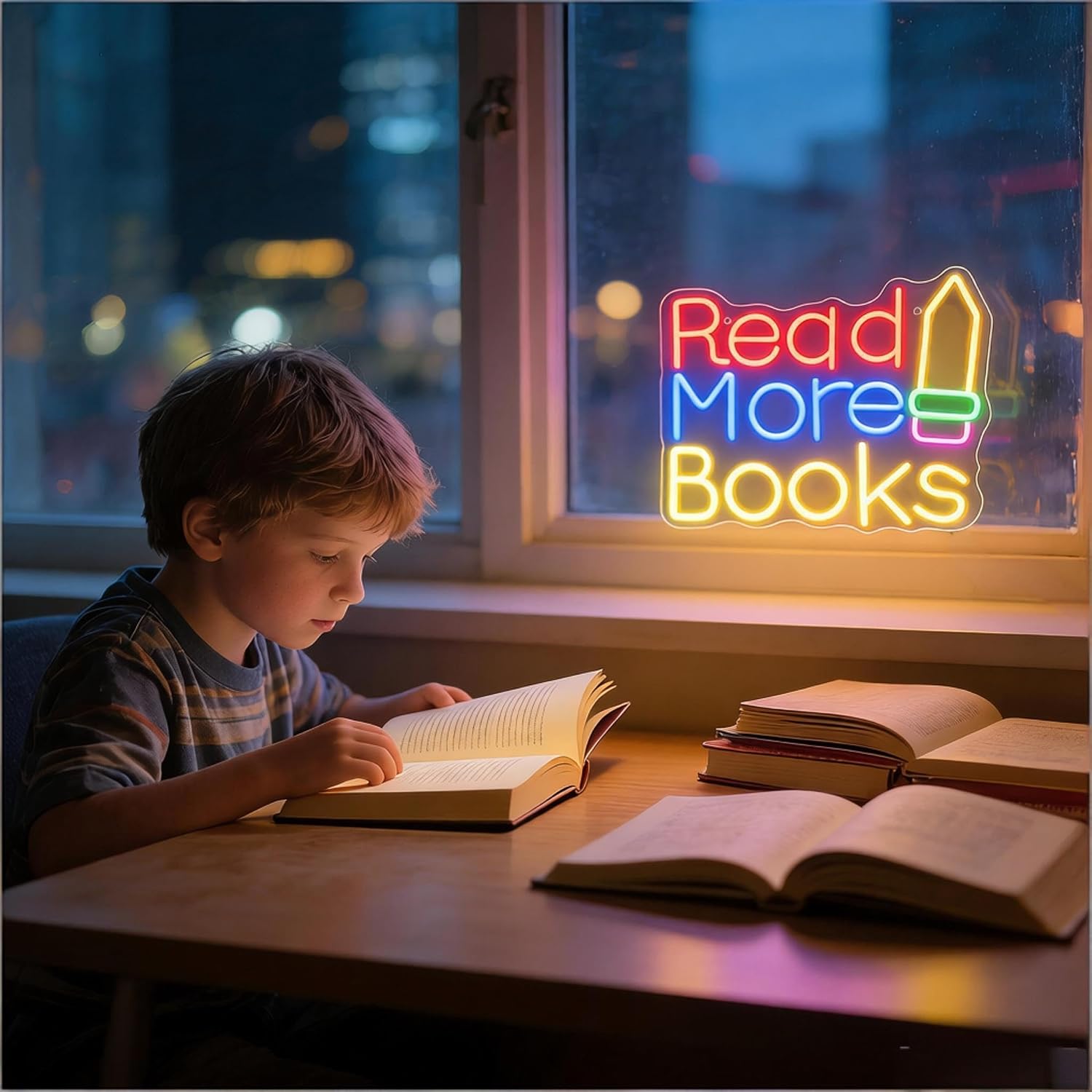 Leia Mais Livros - Placa de Ne - Lighting Decor And More avaliação e preço