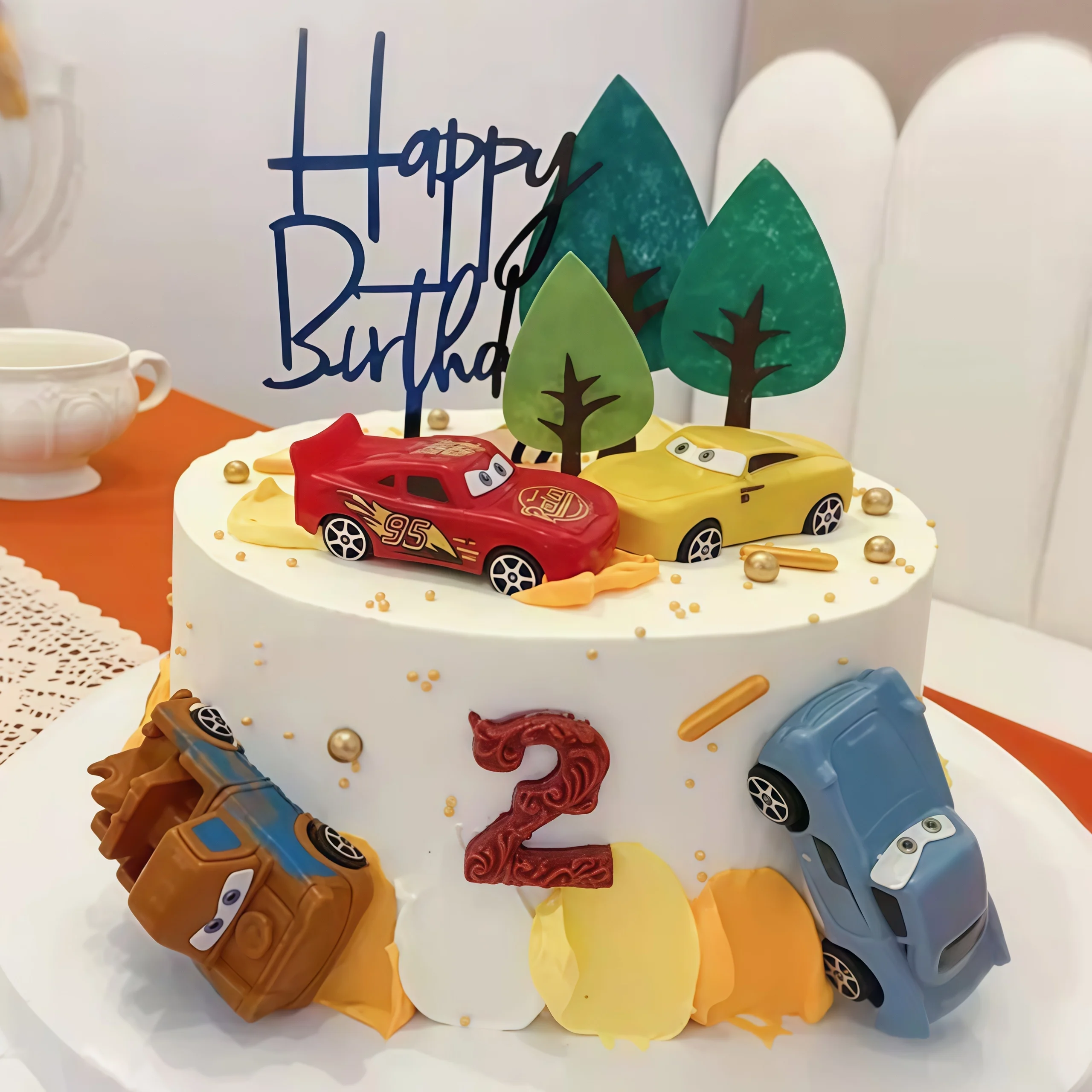 4 pçs carros relâmpago feliz a - Lighting Mcqueen Birthday Decor avaliação e preço
