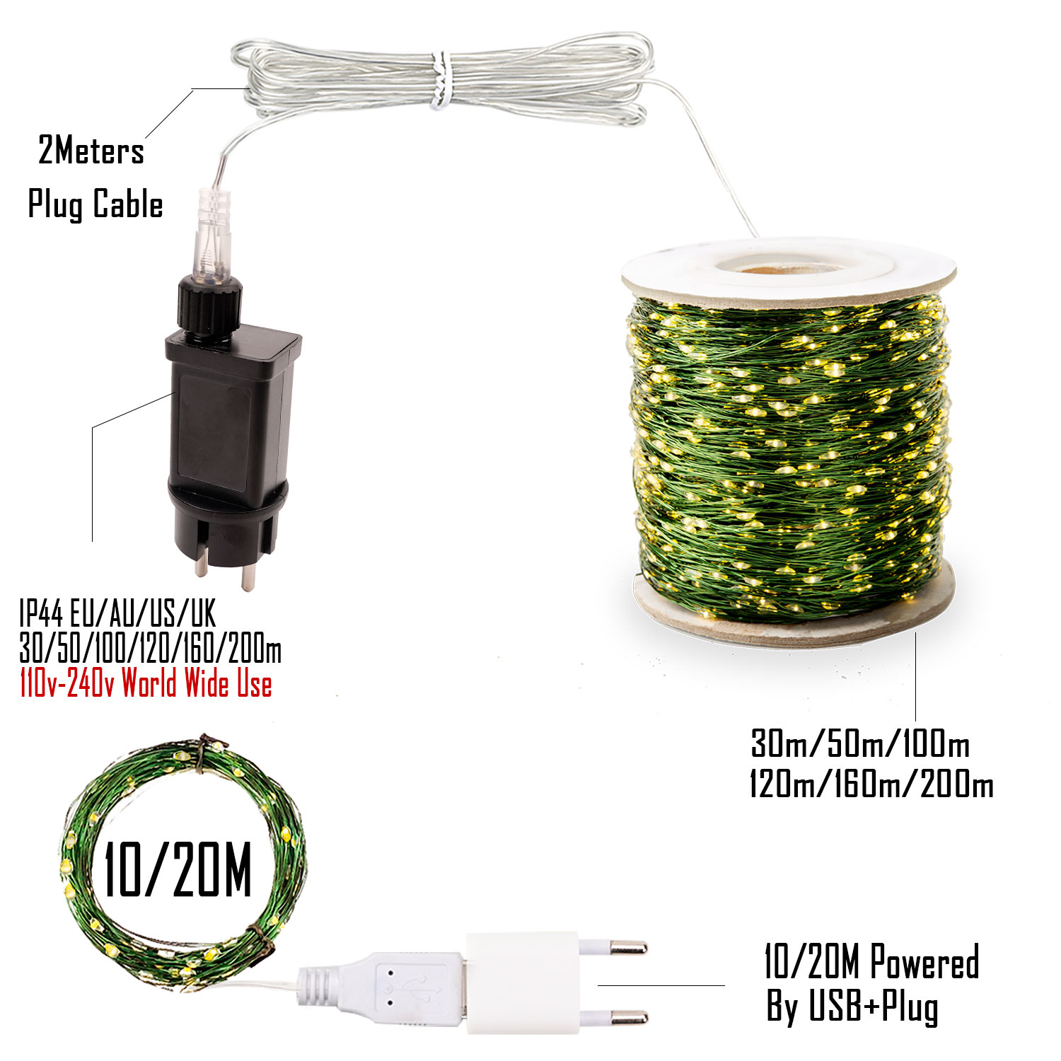 Mais led fio verde guirlanda c - Lighting Decor And More avaliação e preço