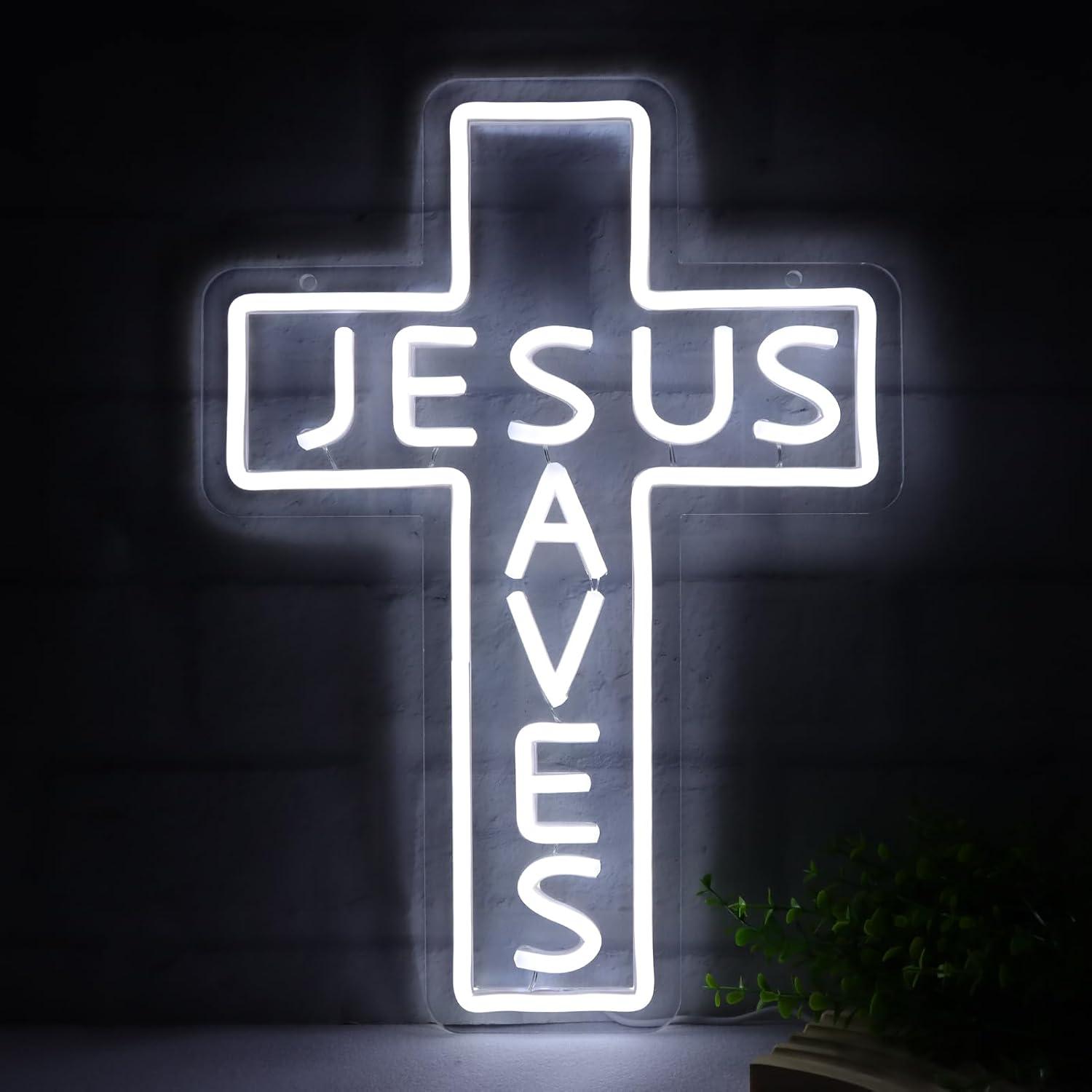 Letreiros Neon Jesus Salva Cru - Lighting Decor Living Room avaliação e preço